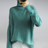 Pull col roulé en cachemire maille texturée pour femme
