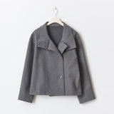 Manteau Femme Court Élégant Double Boutonnage