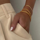 Set de 5 bracelets ajustables en acier inoxydable