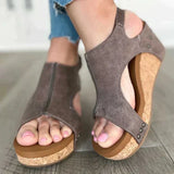 Sandales Compensées Découpées Style Bohème
