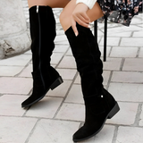 Bottes Automnes En Daim Camelles Femme