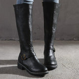 Zénaïde | Bottes Hautes Féminines à Talon Bloc & Bout Rond Élégant