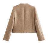 Veste Femme Tweed Courte – Blazer Chic Élégant