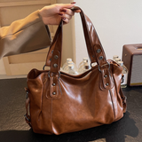 Sac cabas souple en cuir grainé pour femme
