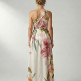 Robe Longue Fleurie Col Halter Élégance Aérienne