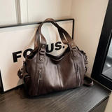 Sac porté épaule femme en simili cuir, bandoulière amovible