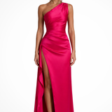 Robe longue asymétrique femme à fente latérale