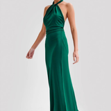 Robe Longue Dos Nu Halter Drapée Élégance
