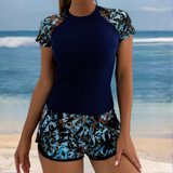 Ensemble de Bain Femme Manches Courtes et Short Imprimé