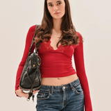 Sac cabas femme en cuir vieilli, bordure tress\u00e9e