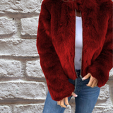 Veste d'automne femme à col haut zippée
