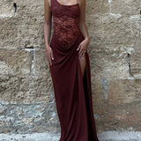Robe Longue Dentelle Bardot Élégance Raffinée