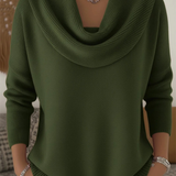 Pull femme en maille côtelée col bénitier