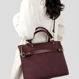 Sac cabas en cuir structuré à bandoulière amovible