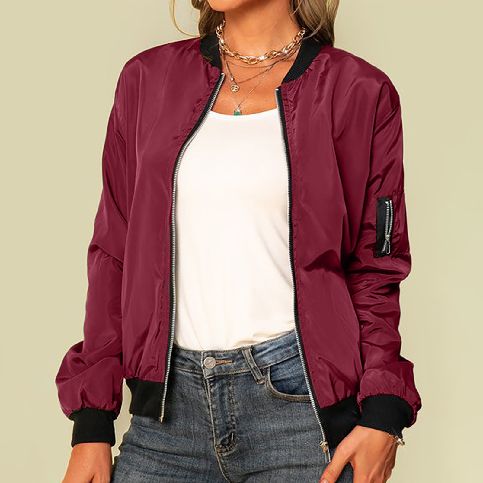 Let Bomberjakke Casual Stil Komfort Let Pasform