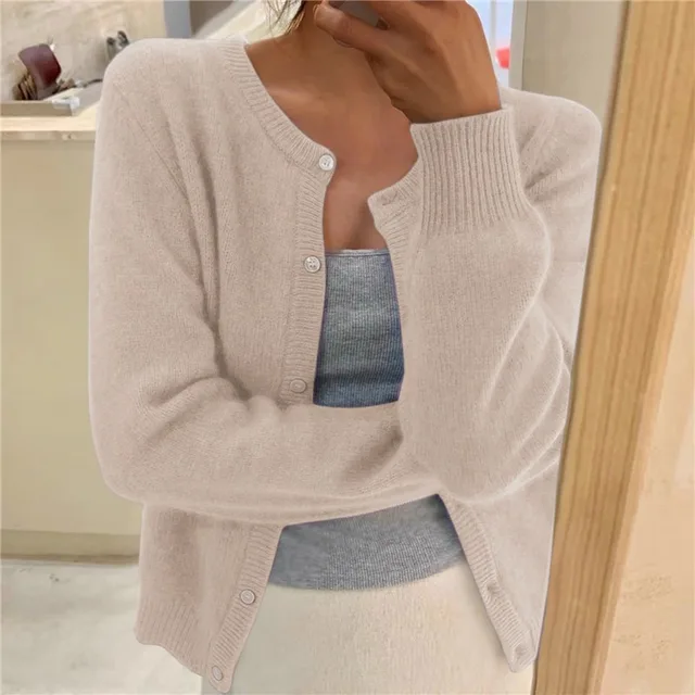 Cardigan Femme Maille Fine – Gilet Boutonné Élégant et Doux