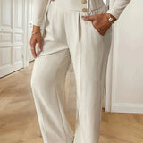 Pantalon Fluide Taille Haute Confort Élégance Quotidienne