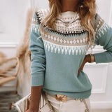 Pull en maille Fair Isle col montant pour femme