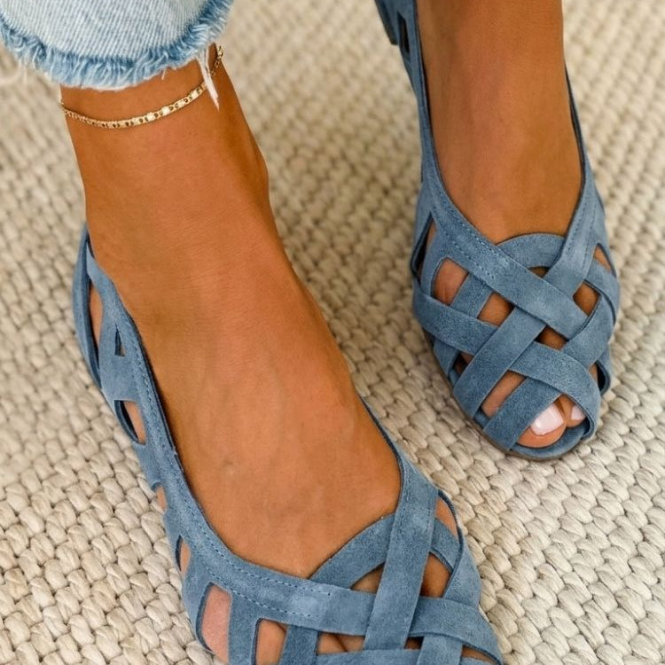 Sandales d'été tressées pour femme à brides croisées