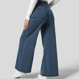 Jean large taille haute extensible silhouette élégante