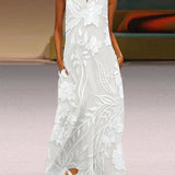 Robe Sans Manches Élégante Blanche Femme