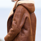 Manteau Peau Lainée Femme à Capuche – Veste Hiver Chaude et Élégante