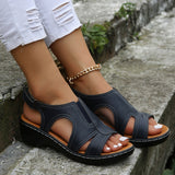 Sandales Compensées Découpées Style Casual