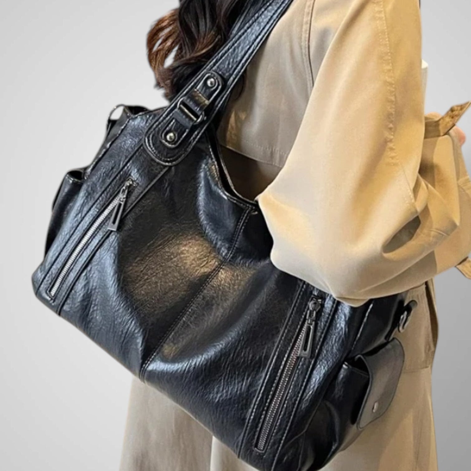 Sac En Cuir Noir Femme Intemporel