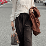 Senzy | Pantalon en Velours Côtelé Marron – Taille Élastique & Poches Pratiques