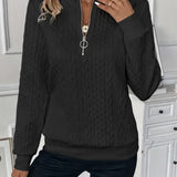 Pull Femme Zippé Col Rond Texturé