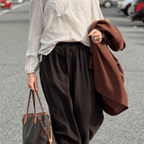 Senzy | Pantalon en Velours Côtelé Marron – Taille Élastique & Poches Pratiques