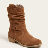 Bottines western femme souples effet daim