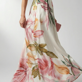 Robe Longue Fleurie Col Halter Élégance Aérienne