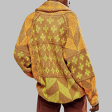 Cardigan Femme Motif Géométrique Oversize