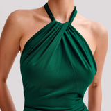 Robe Longue Dos Nu Halter Drapée Élégance