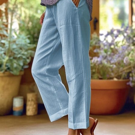 Pantalon en Lin Coupe Droite