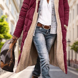 Veste femme réversible à capuche en cachemire mélangé