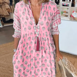 Robe Maxi Bohème Imprimé Léger Coupe Fluide Été