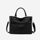 Sac cabas en cuir structuré à bandoulière amovible