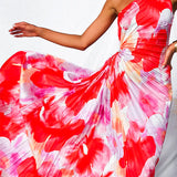 Robe Femme Longue Asymétrique – Robe Fleurie Élégante