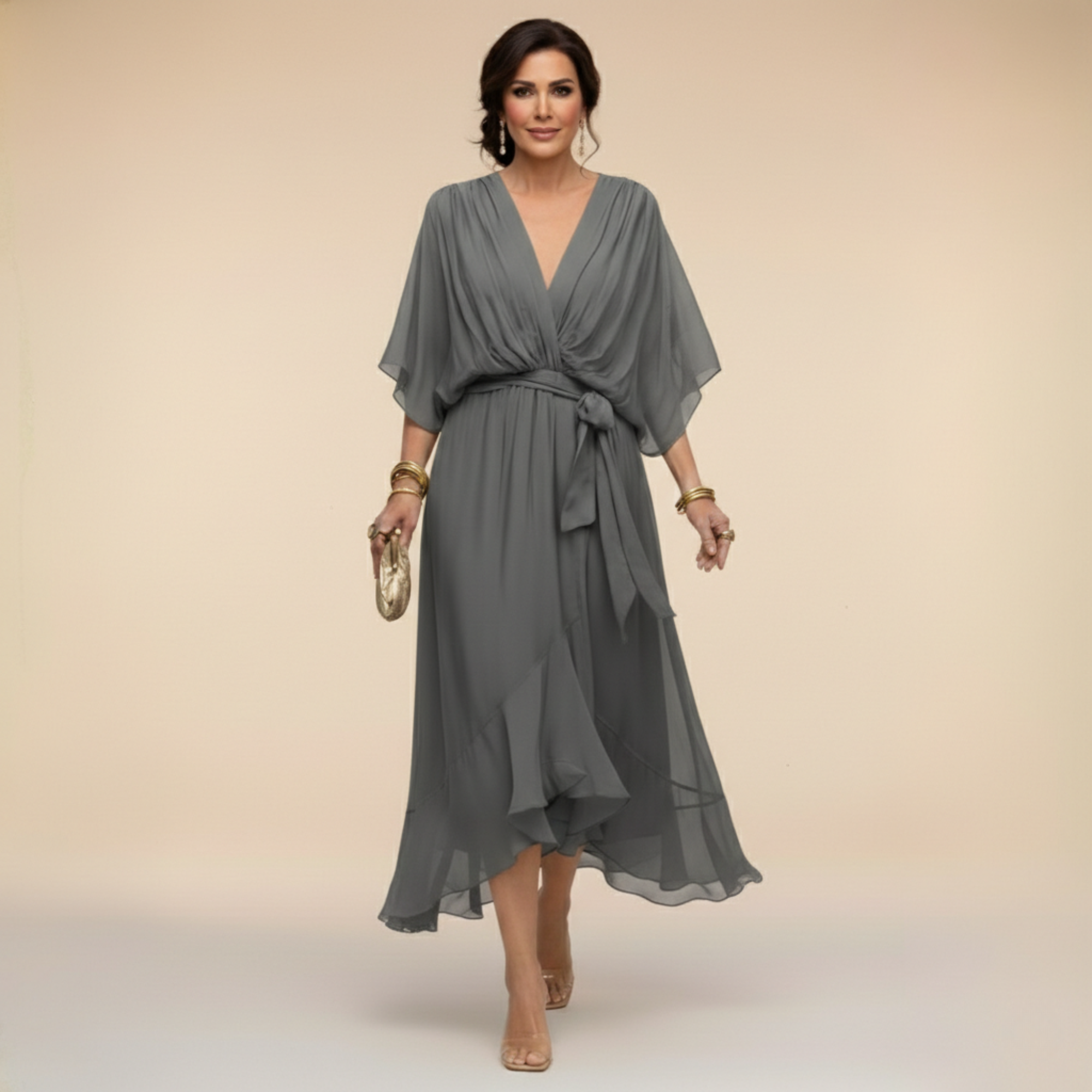 Robe Élégante Verte Femme