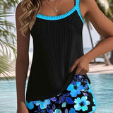 Ensemble Femme Débardeur et Short à Imprimé Floral
