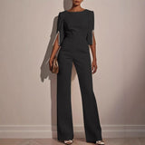 Elegant Jumpsuit Med Cape Ærmer Moderne Stil