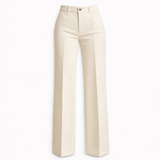 Pantalon femme taille haute à jambe large