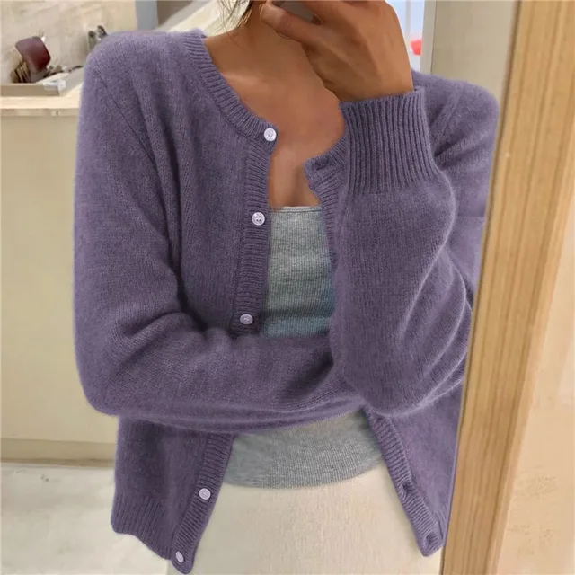 Cardigan Femme Maille Fine – Gilet Boutonné Élégant et Doux
