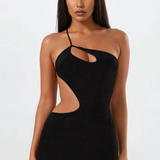 Robe Longue Asymétrique Découpe Sculpturale Élégance