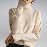 Pull col roulé en cachemire maille texturée pour femme