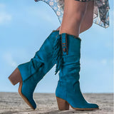 Bottes Bohème Franges Talon Style Western Chic