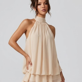 Robe Courte Dos Nu à Col Noué
