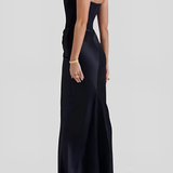 Robe longue bustier drapée pour femme